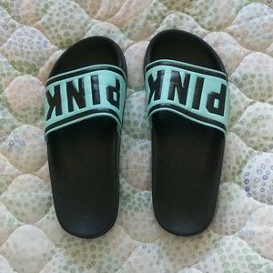 Brand new teal pink slip ons